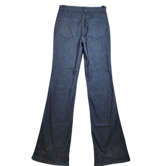 Blue Pinstripe Wit & Wisdom Skyhigh Flare Leg Jeans Size 4 - Picture 2 of 7